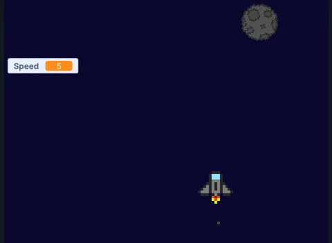 Space Adventure : un vaisseau spatial et un astéroïde sur fond étoilé